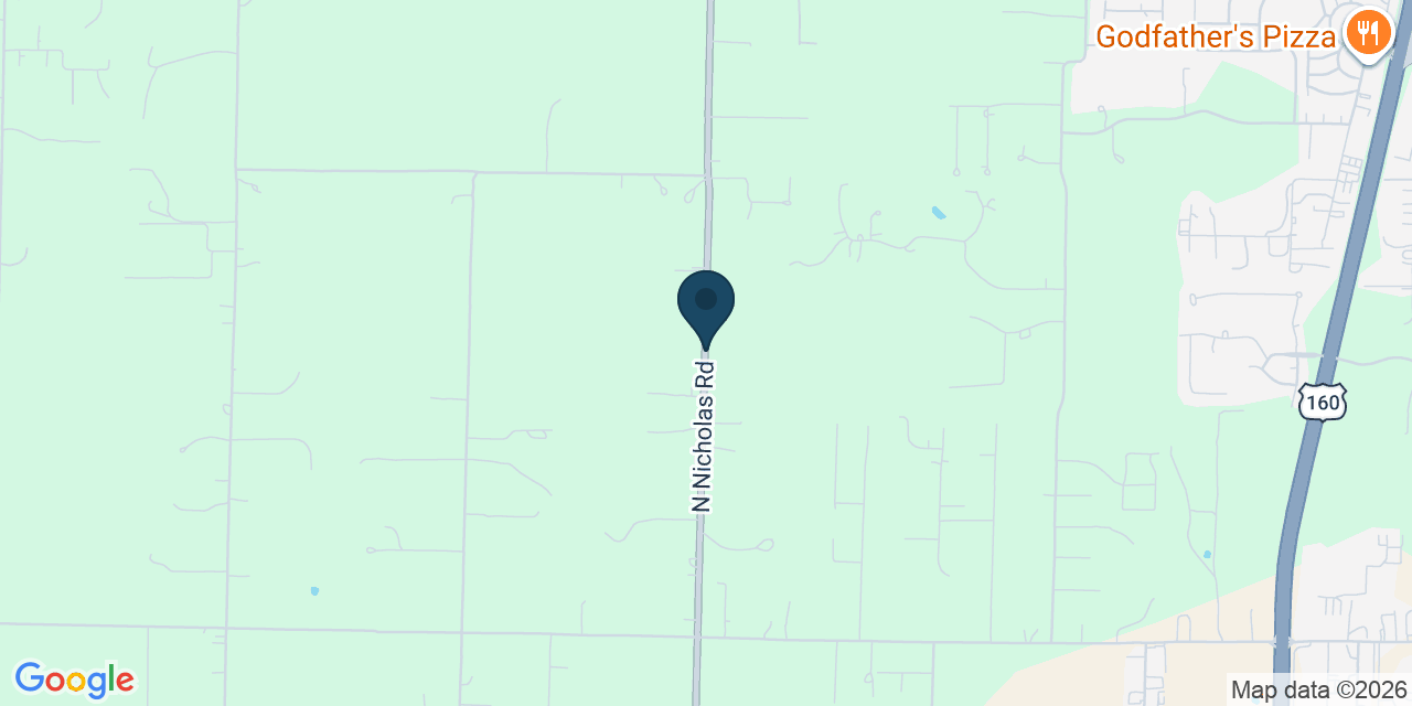 Map showing Nixa, Christian County, MO