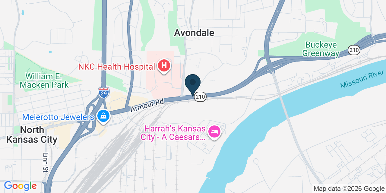 Map showing Kansas City, Clay County, MO