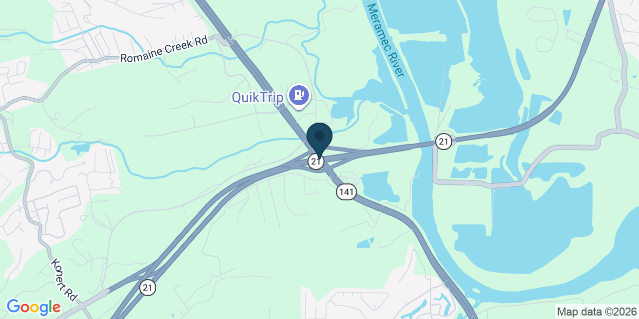 Map showing Jefferson County, MO