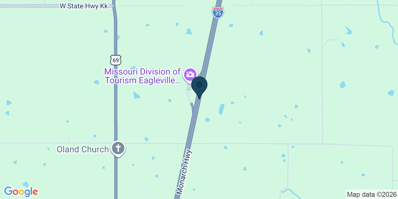 Map showing Eagleville, Harrison County, MO
