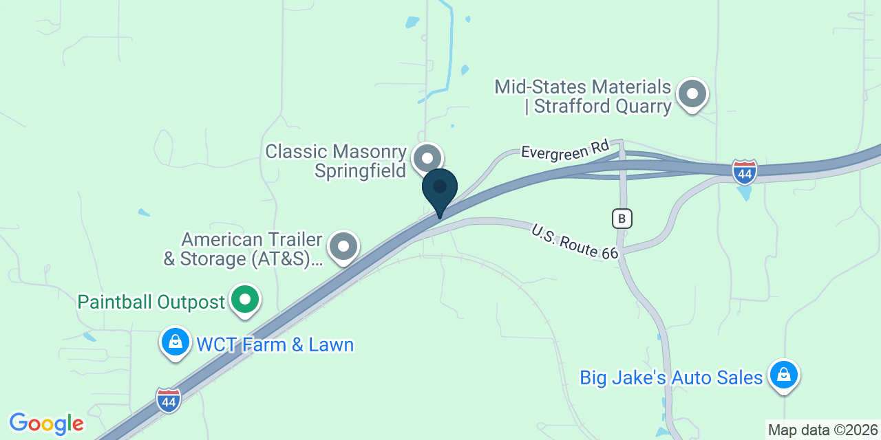 Map showing Marshfield, Webster County, MO