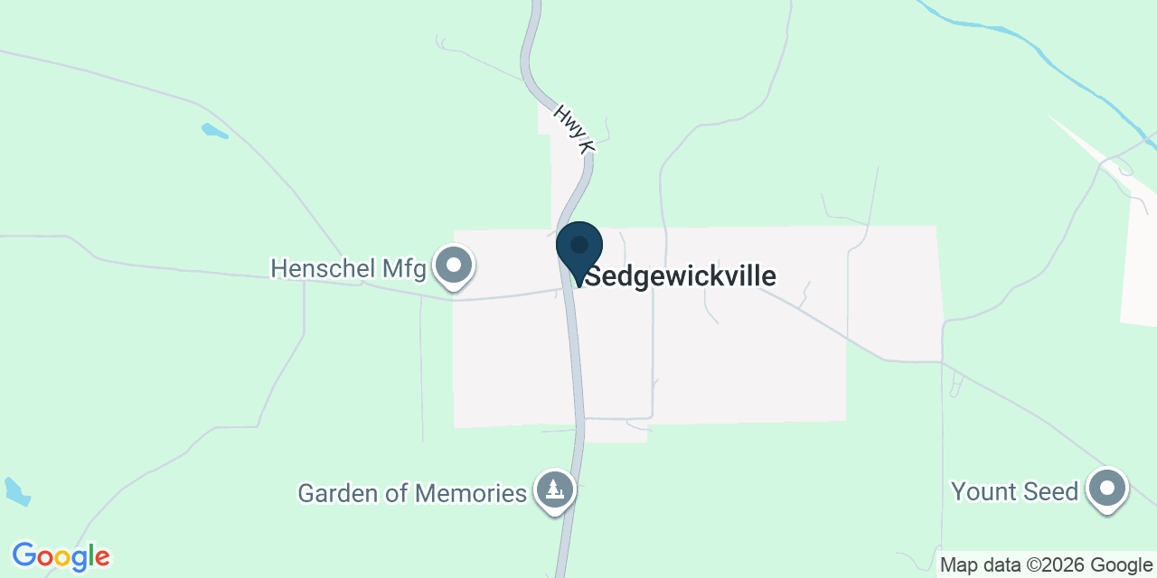 Map showing Sedgewickville, Bollinger County, MO