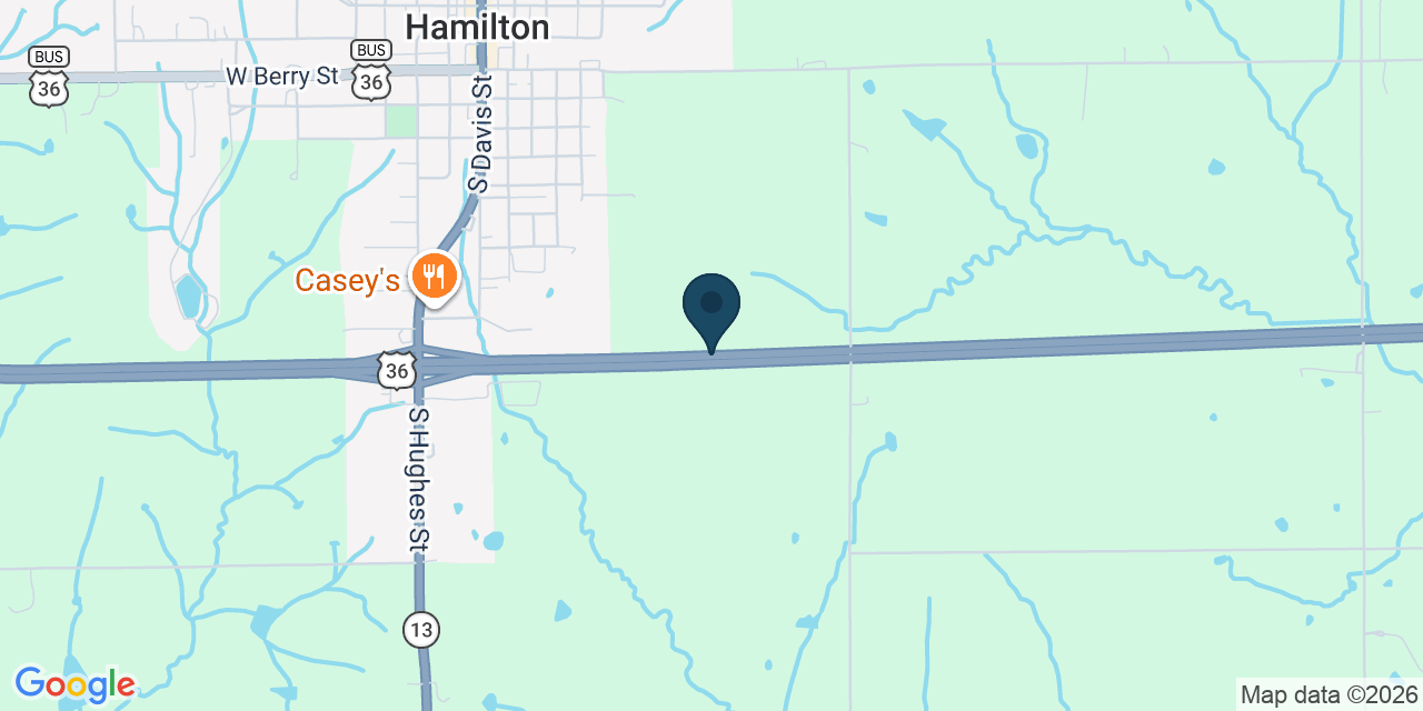 Map showing Breckenridge, Caldwell County, MO