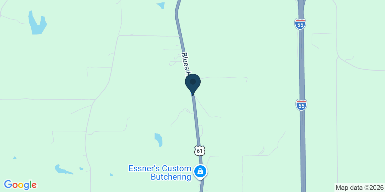 Map showing Kelso, Scott County, MO