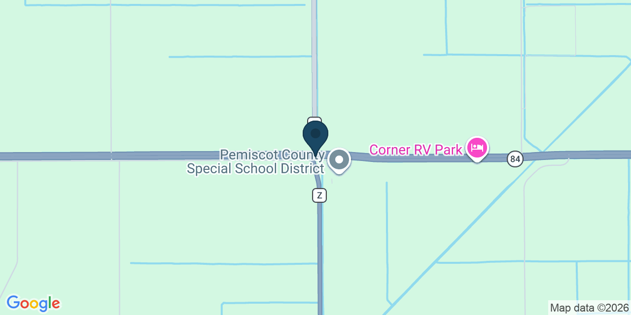Map showing Hayti, Pemiscot County, MO