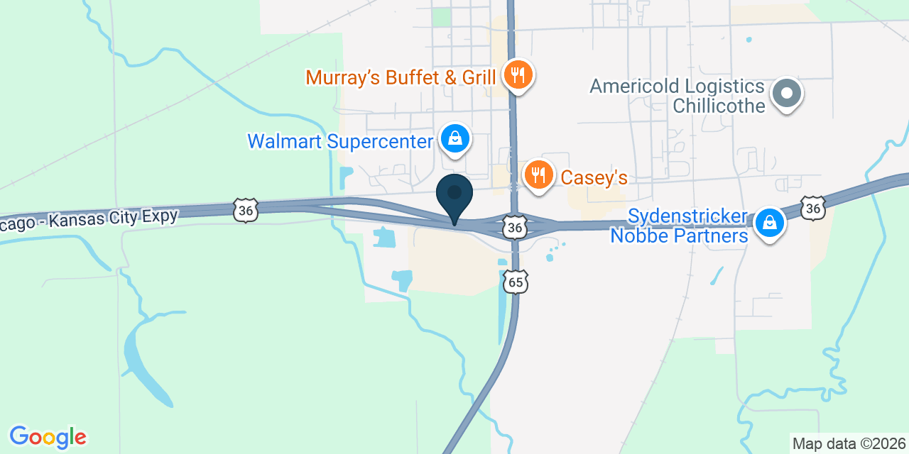 Map showing Chillicothe, Livingston County, MO