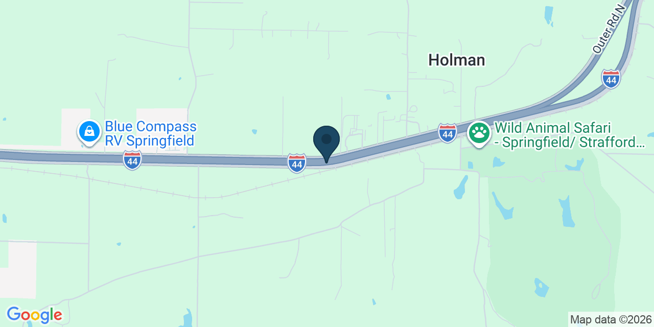 Map showing Strafford, Webster County, MO