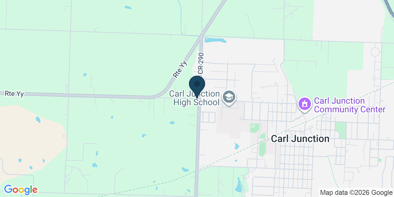 Map showing Carl Junction, Jasper County, MO