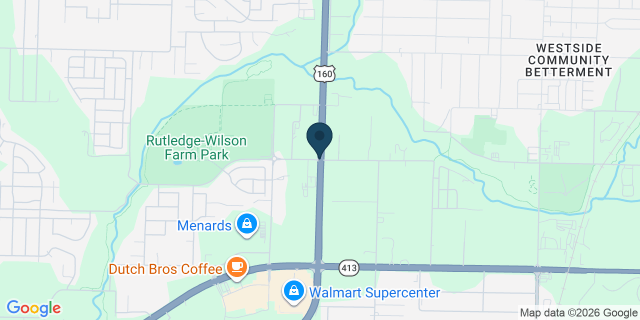 Map showing Springfield, Greene County, MO