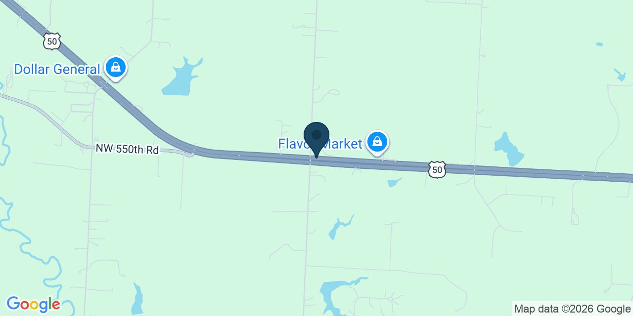 Map showing Johnson County, MO