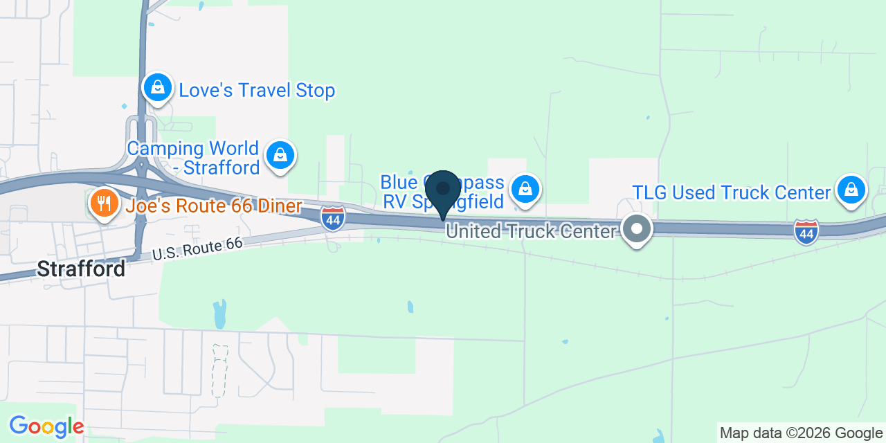 Map showing Strafford, Greene County, MO