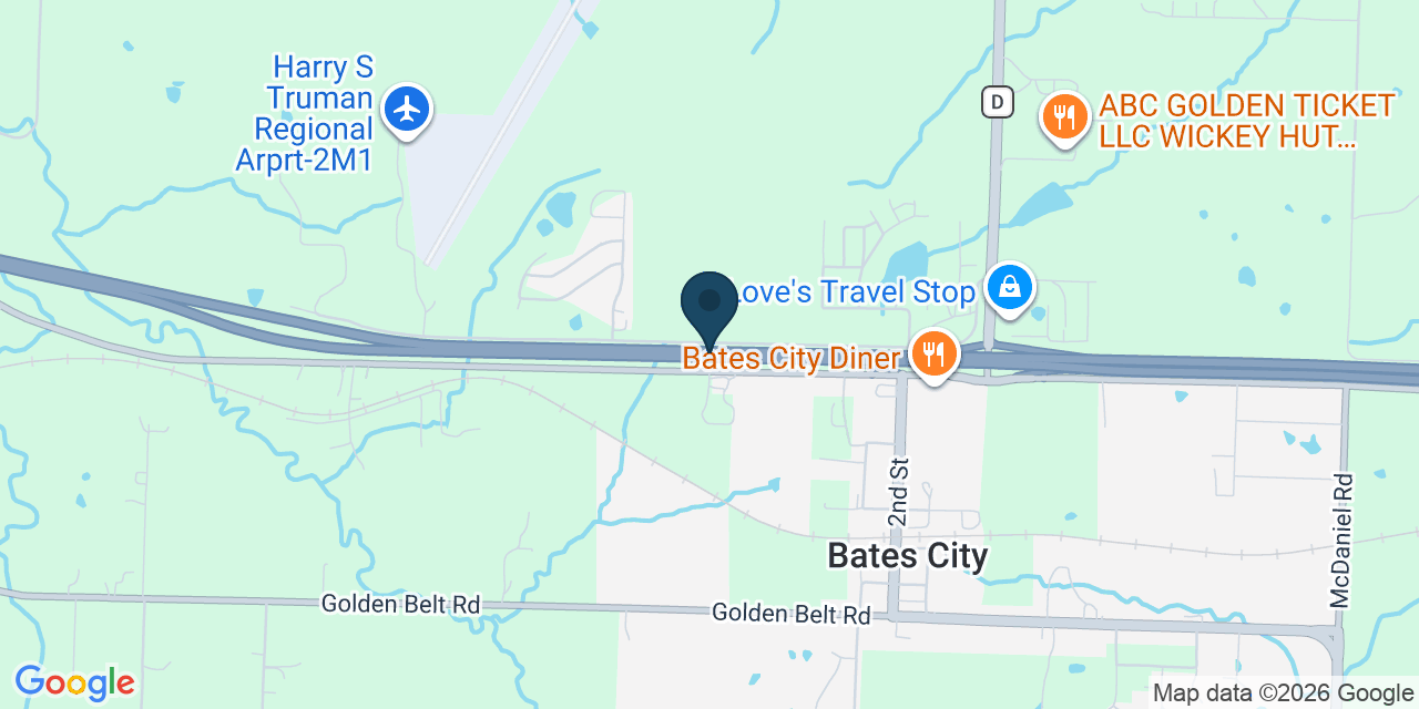 Map showing Higginsville, Lafayette County, MO