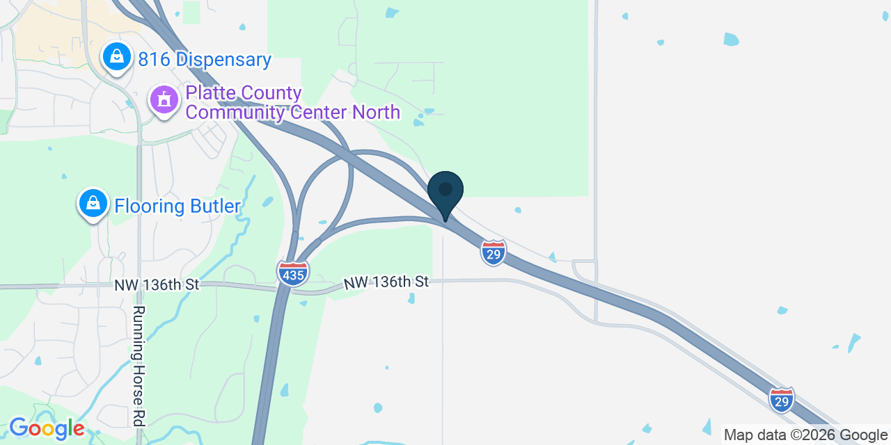 Map showing Platte County, MO