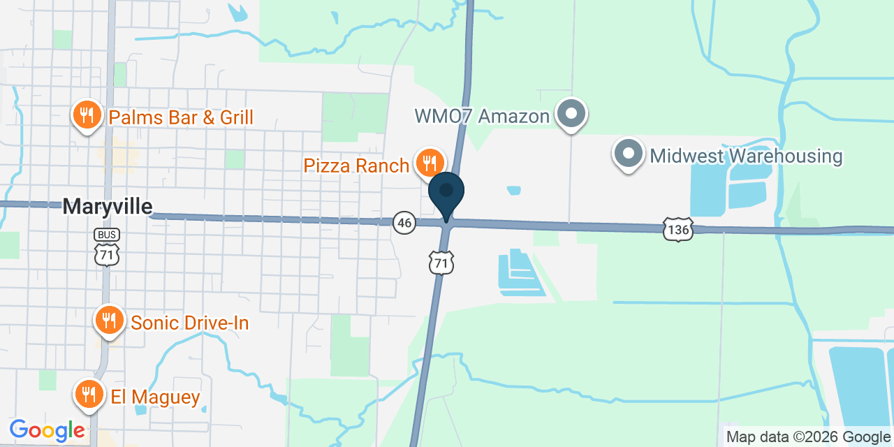 Map showing Ravenwood, Nodaway County, MO