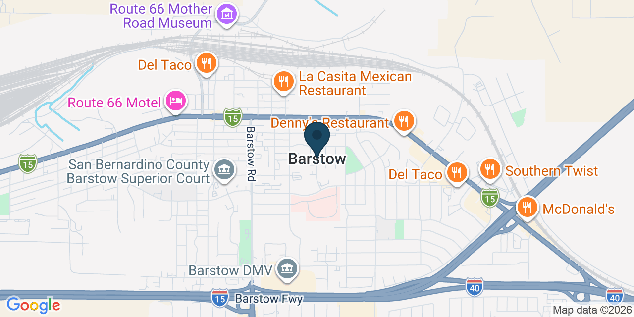 Map showing Barstow, San Bernardino County, CA