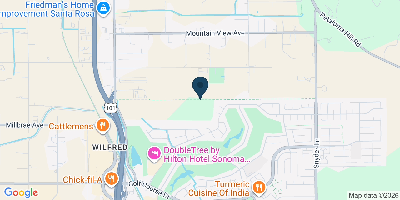 Map showing Santa Rosa, Sonoma County, CA