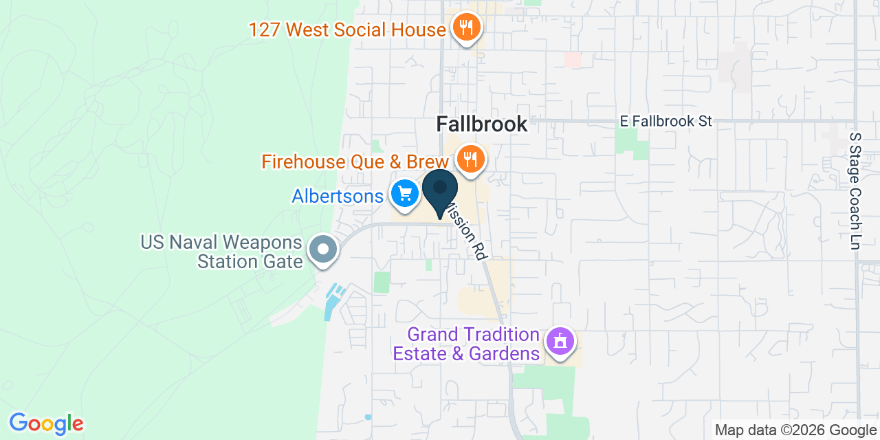 Map showing Fallbrook, San Diego County, CA