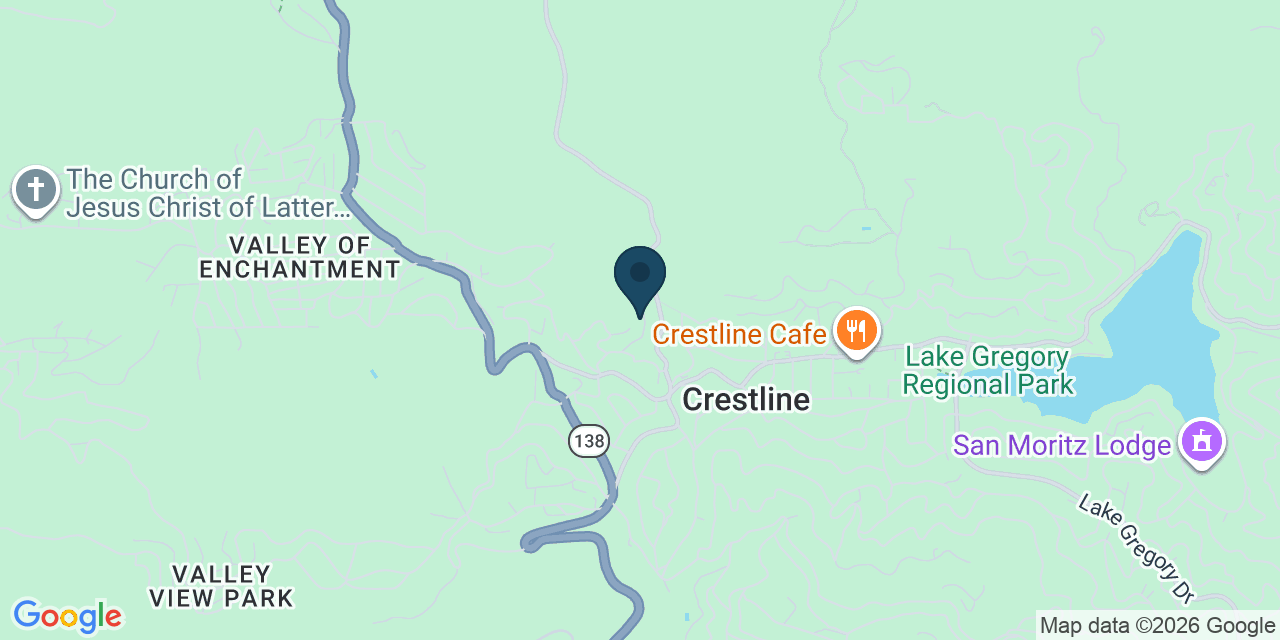 Map showing Crestline, San Bernardino County, CA
