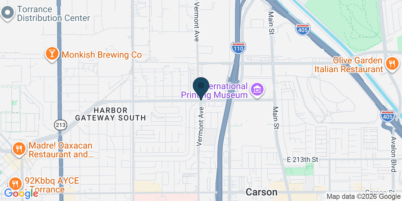 Map showing West Carson, Los Angeles County, CA