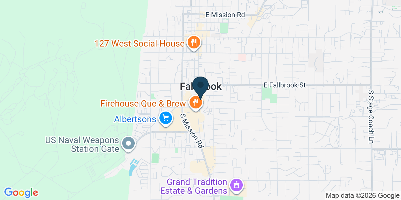 Map showing Fallbrook, San Diego County, CA