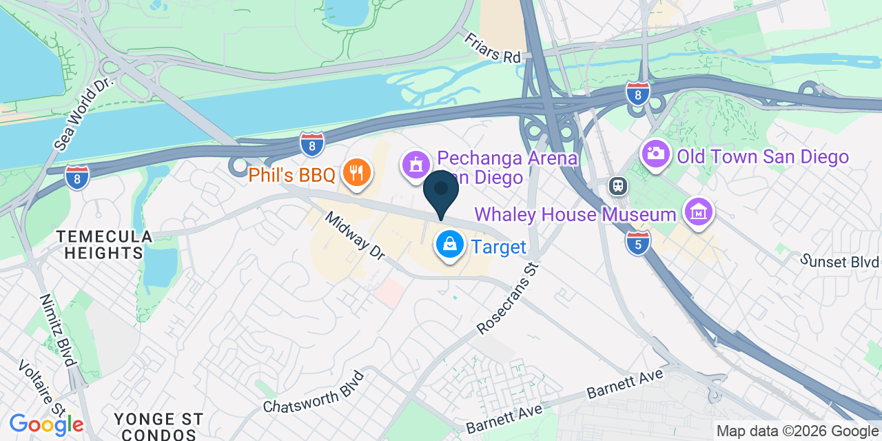 Map showing San Diego, San Diego County, CA