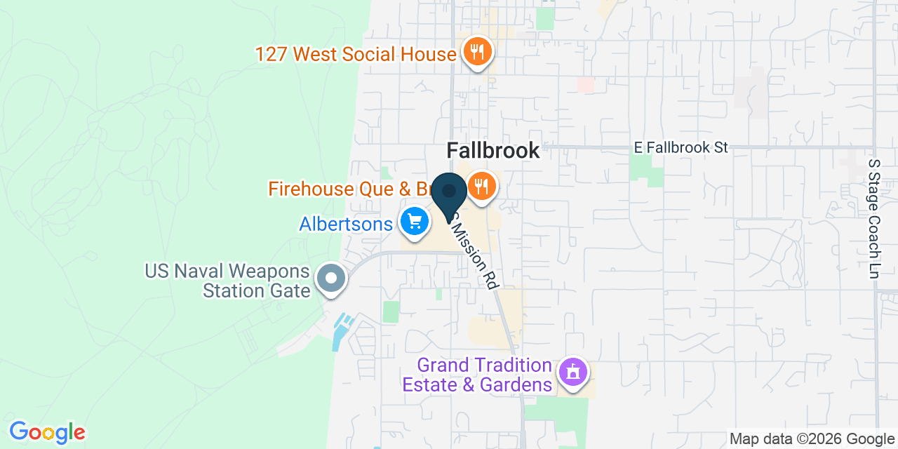 Map showing Fallbrook, San Diego County, CA