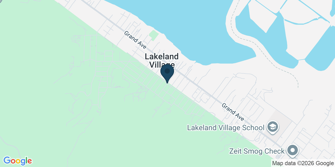 Map showing Lakeland Village, Riverside County, CA