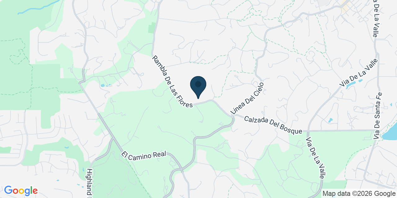 Map showing Rancho Santa Fe, San Diego County, CA