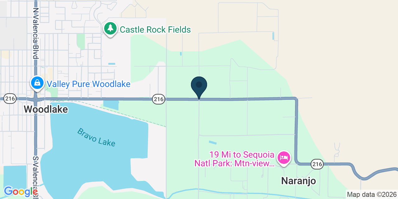 Map showing Tulare County, CA