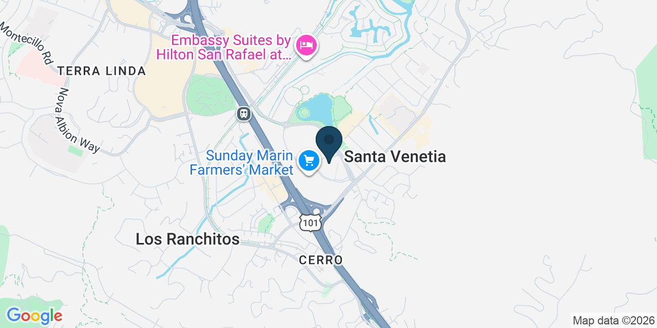 Map showing San Rafael, Marin County, CA