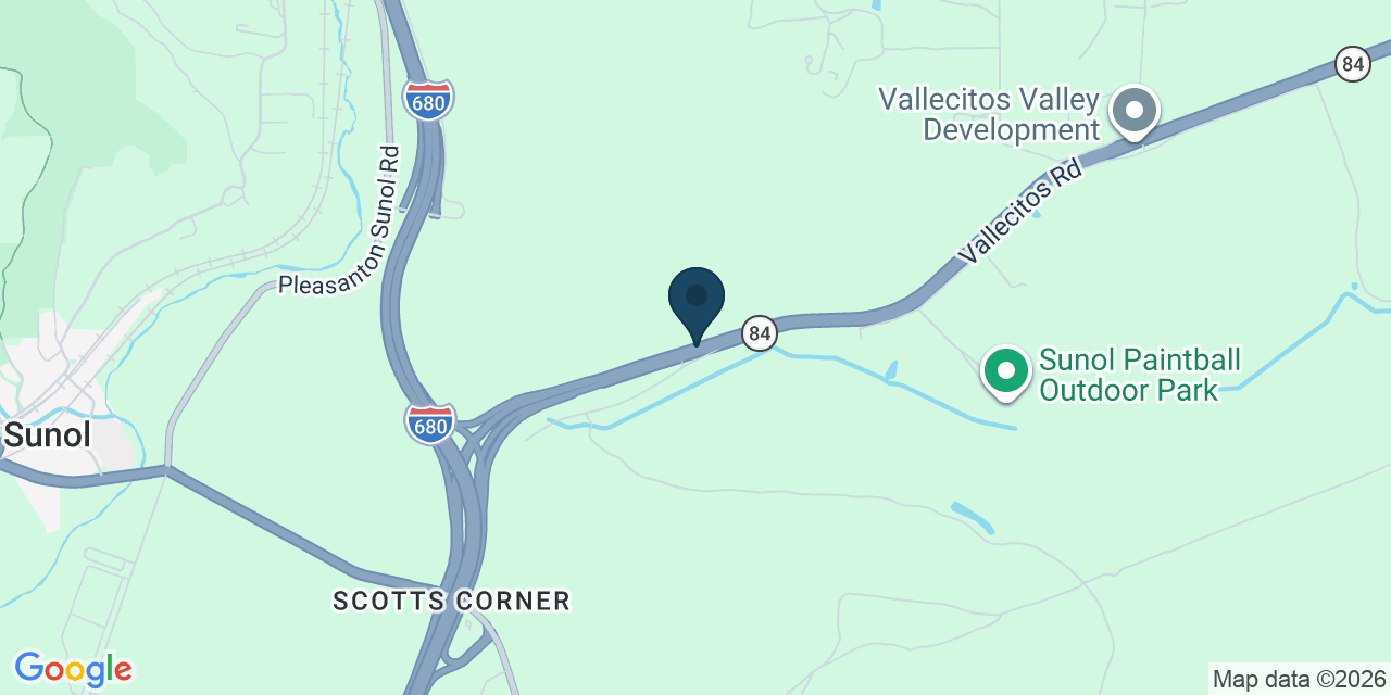 Map showing Sunol, Alameda County, CA