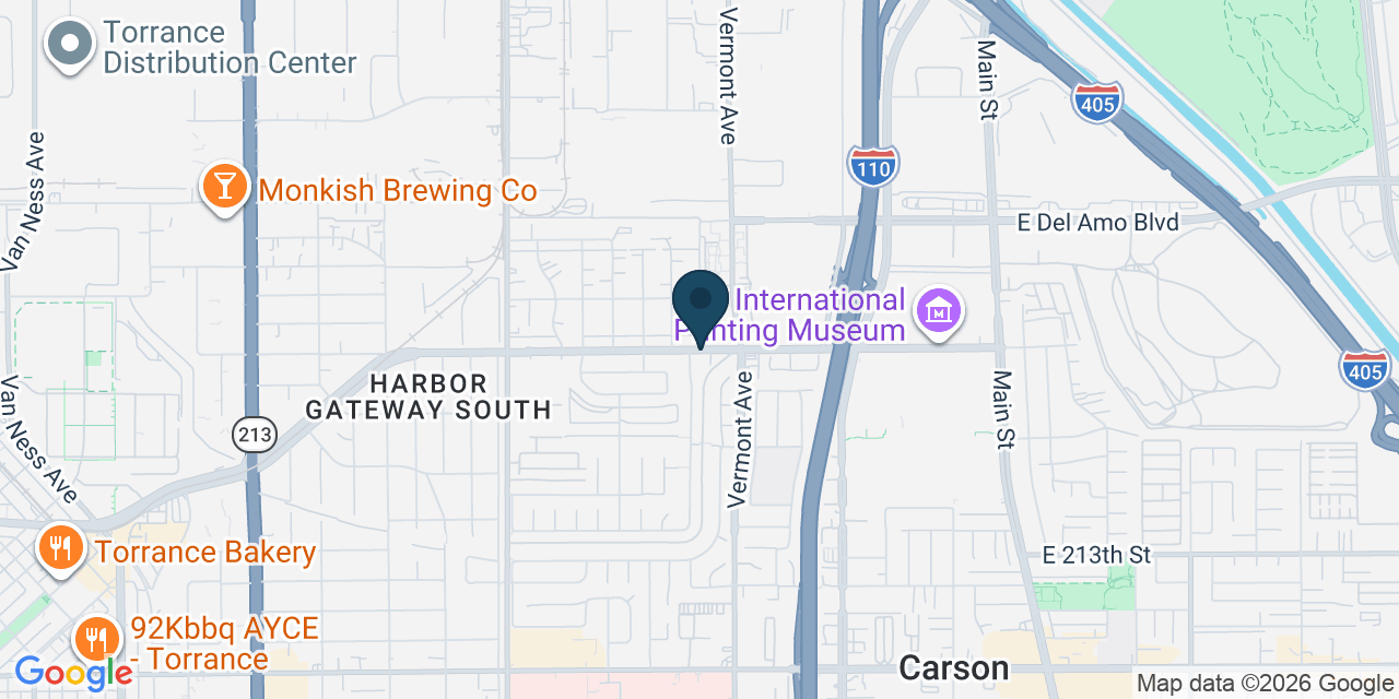 Map showing West Carson, Los Angeles County, CA