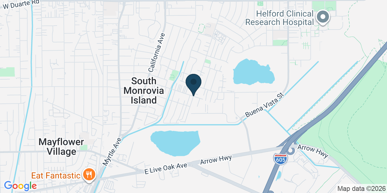 Map showing South Monrovia Island, Los Angeles County, CA