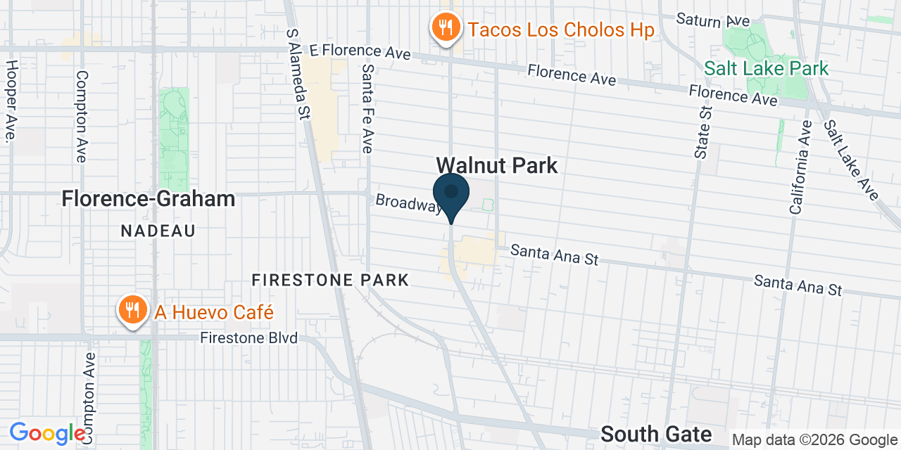 Map showing Walnut Park, Los Angeles County, CA