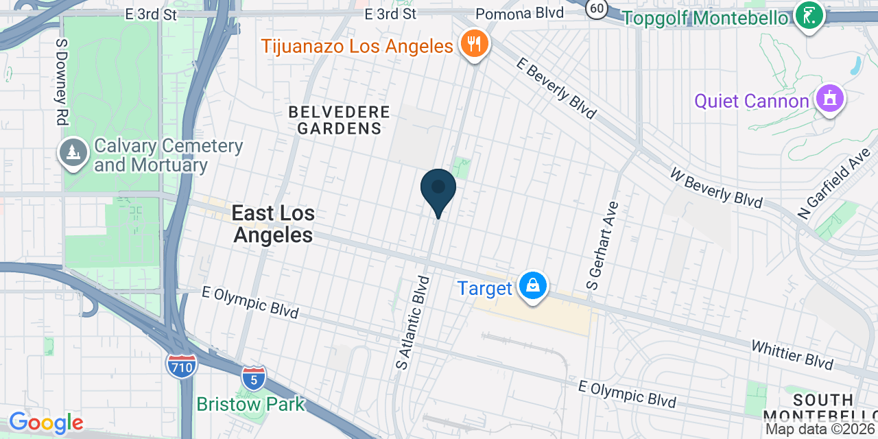 Map showing East Los Angeles, Los Angeles County, CA