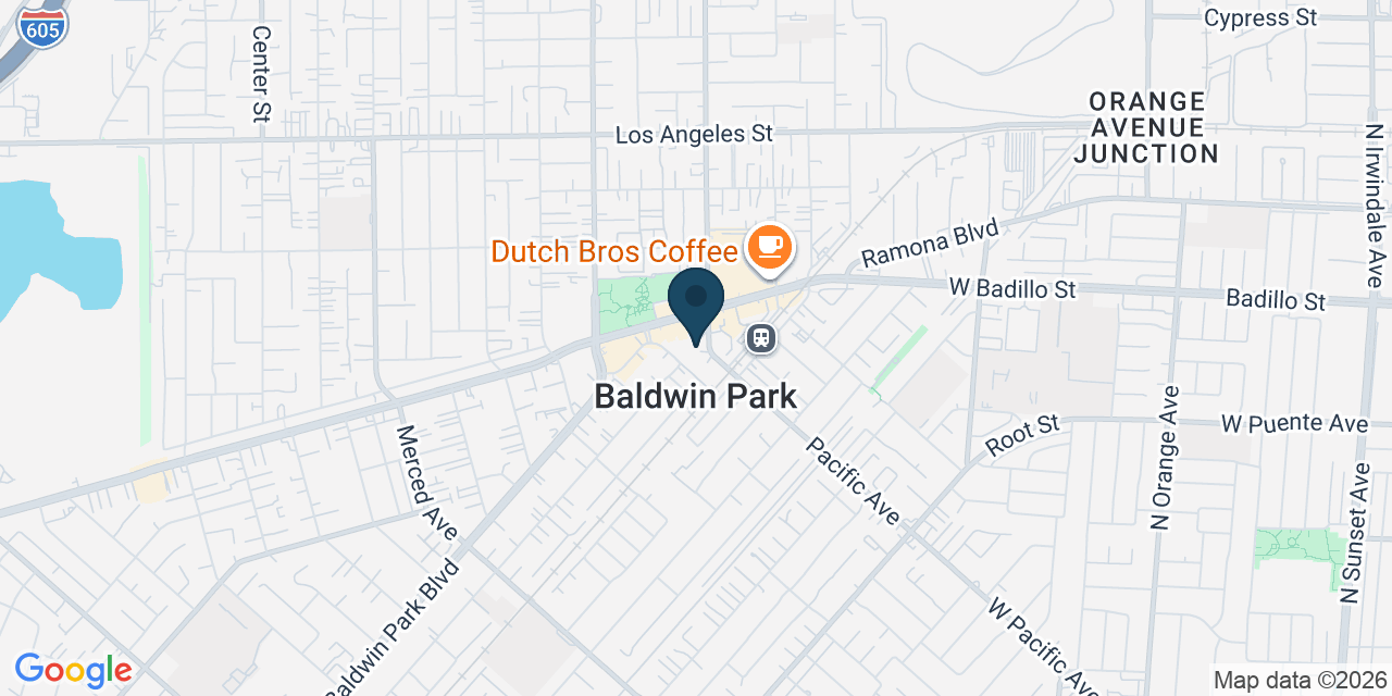 Map showing Baldwin Park, Los Angeles County, CA