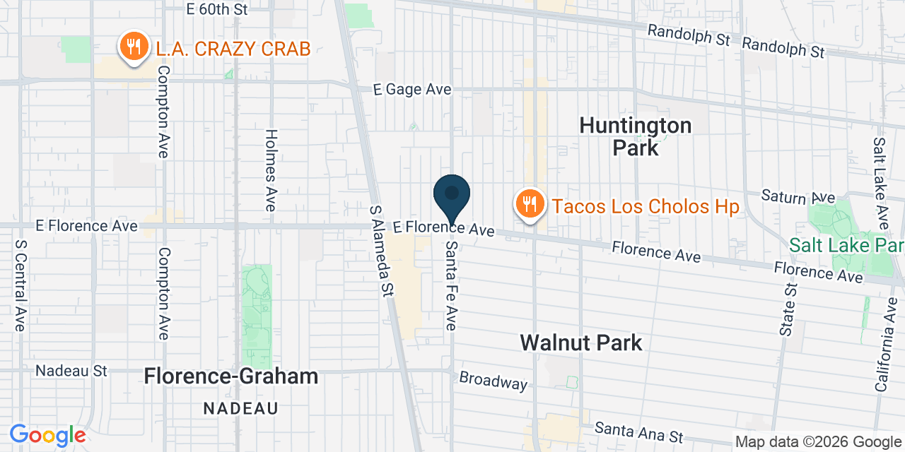 Map showing Florence-Graham, Los Angeles County, CA