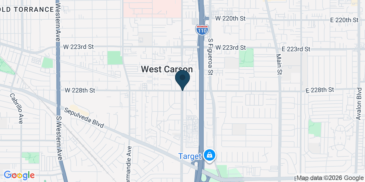 Map showing West Carson, Los Angeles County, CA