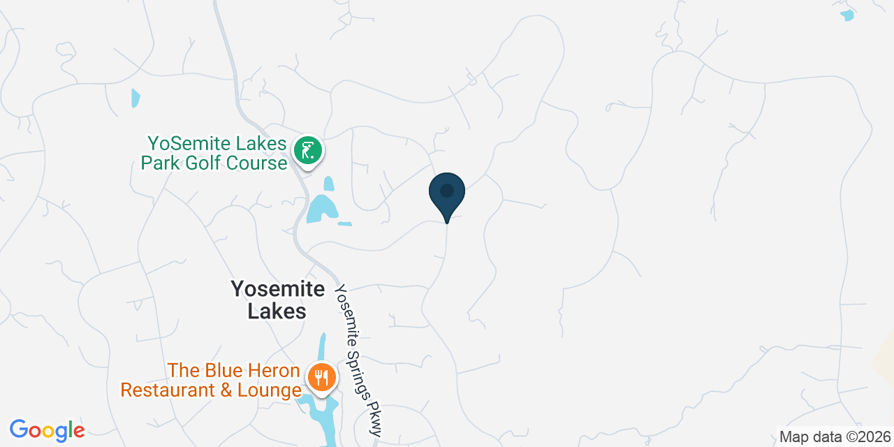 Map showing Yosemite Lakes, Madera County, CA