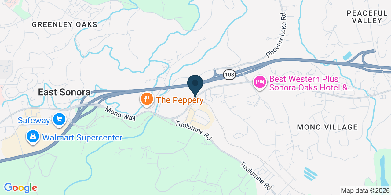 Map showing East Sonora, Tuolumne County, CA