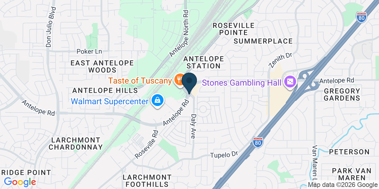 Map showing Foothill Farms, Sacramento County, CA