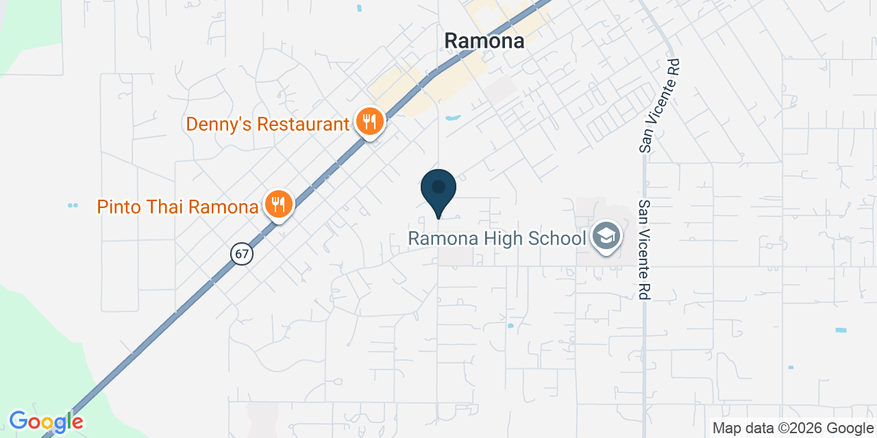 Map showing Ramona, San Diego County, CA