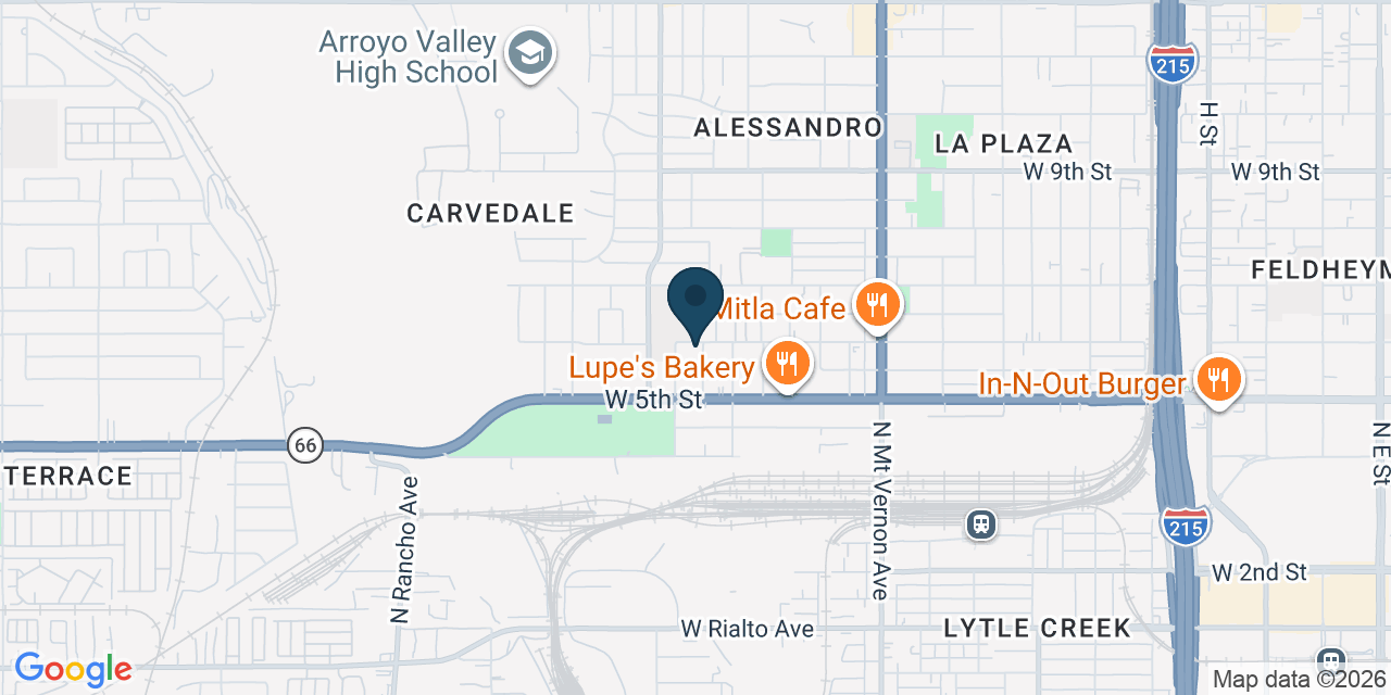 Map showing San Bernardino, San Bernardino County, CA
