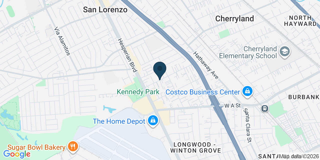Map showing San Lorenzo, Alameda County, CA