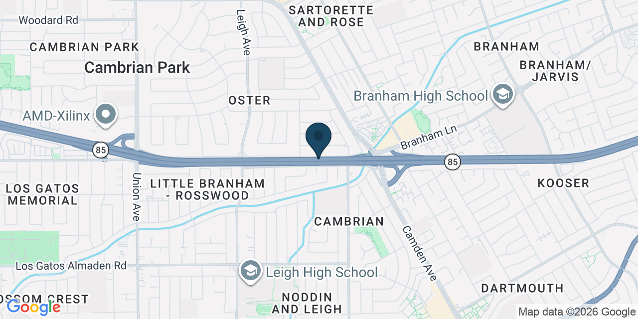 Map showing Santa Clara County, CA
