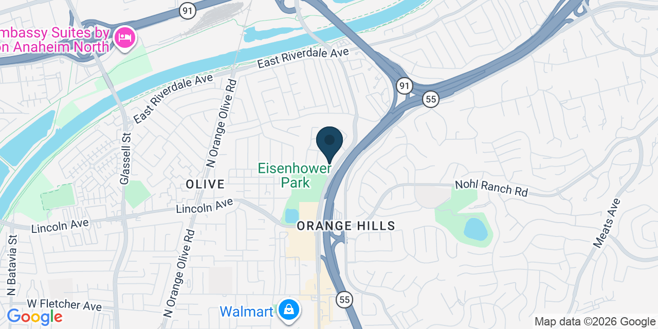 Map showing Orange, Orange County, CA