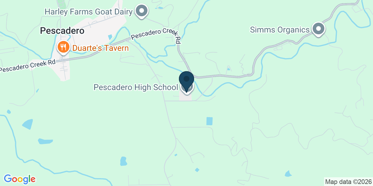 Map showing Pescadero, San Mateo County, CA