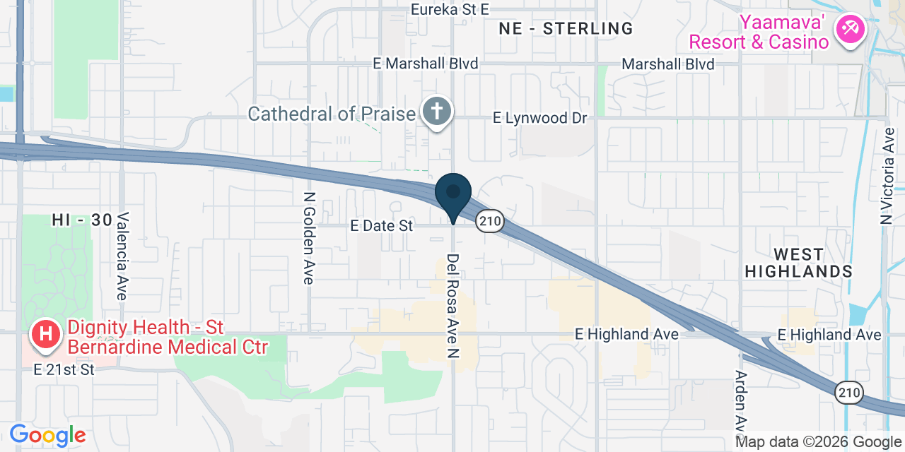 Map showing San Bernardino, San Bernardino County, CA