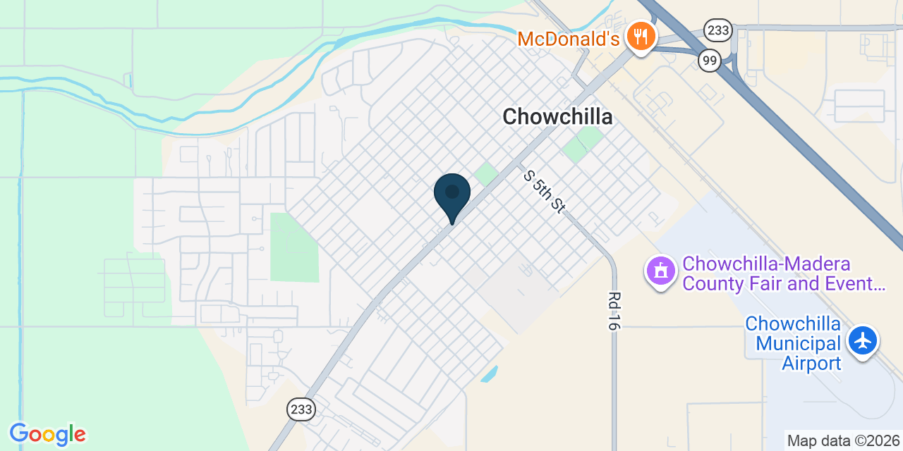 Map showing Chowchilla, Madera County, CA