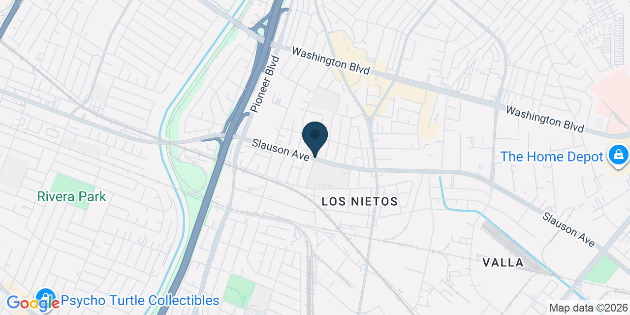 Map showing West Whittier-Los Nietos, Los Angeles County, CA